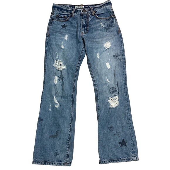 Aeropostale Jeans Women’s Benton Graffiti Boot Cut Distressed Denim 29x32 EUC - Picture 5 of 5